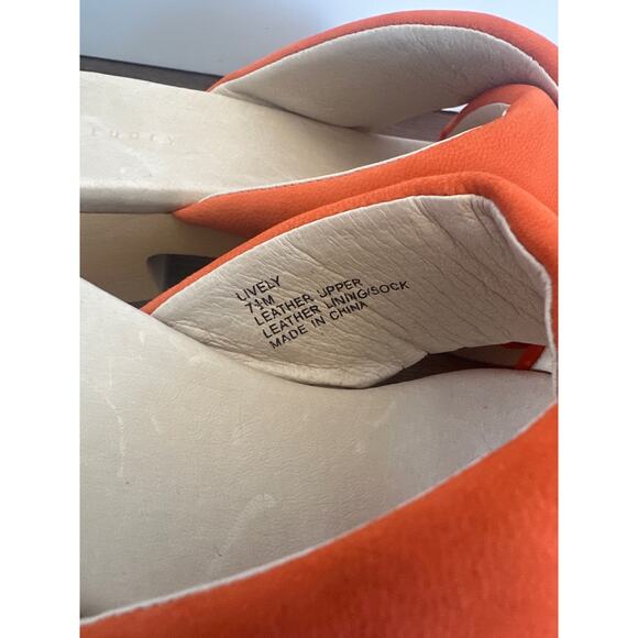 Sanctuary Lively Orange Leather Sandals Women’s size 7.5 bright Strappy, slip-on - Picture 5 of 9